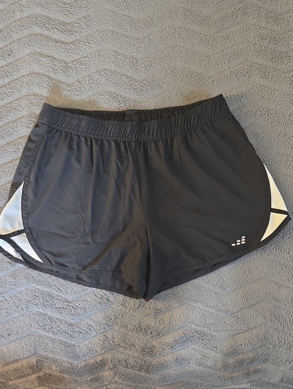 bcg Black Athletic Shorts with White Side Panels